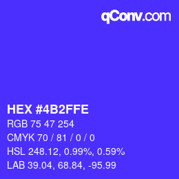 Color code: HEX #4B2FFE | qconv.com