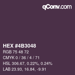 Color code: HEX #4B3048 | qconv.com