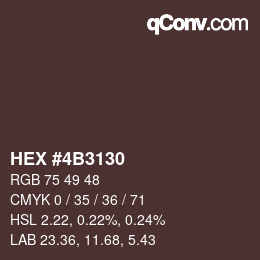 Color code: HEX #4B3130 | qconv.com