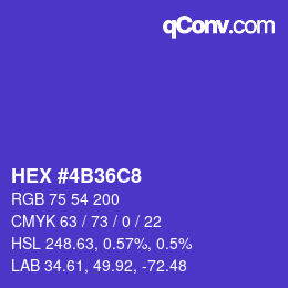 Color code: HEX #4B36C8 | qconv.com