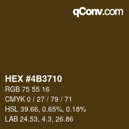 颜色代码: HEX #4B3710 | qconv.com
