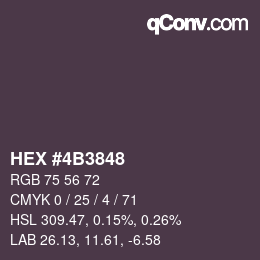 Color code: HEX #4B3848 | qconv.com