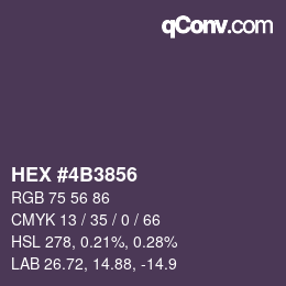 カラーコード: HEX #4B3856 | qconv.com