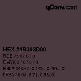 Color code: HEX #4B393D00 | qconv.com