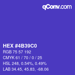 Color code: HEX #4B39C0 | qconv.com