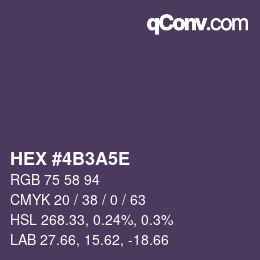 カラーコード: HEX #4B3A5E | qconv.com