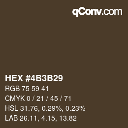 Color code: HEX #4B3B29 | qconv.com