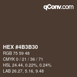 Color code: HEX #4B3B30 | qconv.com