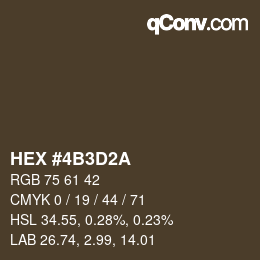 Color code: HEX #4B3D2A | qconv.com