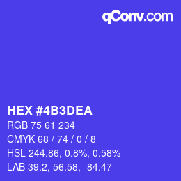 カラーコード: HEX #4B3DEA | qconv.com