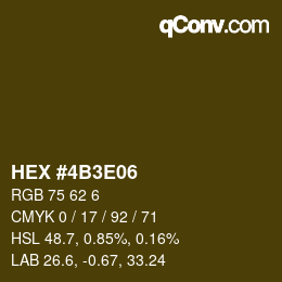 Color code: HEX #4B3E06 | qconv.com