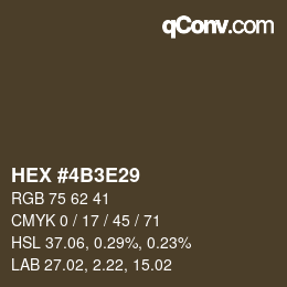 Color code: HEX #4B3E29 | qconv.com