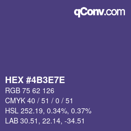 Color code: HEX #4B3E7E | qconv.com