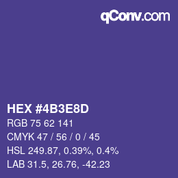 Color code: HEX #4B3E8D | qconv.com