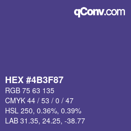 Color code: HEX #4B3F87 | qconv.com