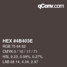 Color code: HEX #4B403E | qconv.com