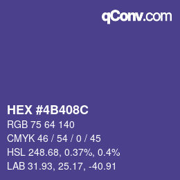 Color code: HEX #4B408C | qconv.com