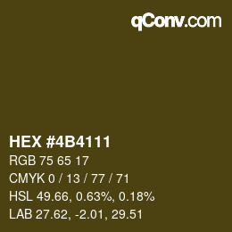 Farbcode: HEX #4B4111 | qconv.com