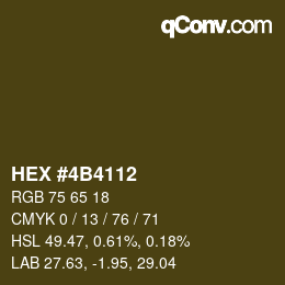 カラーコード: HEX #4B4112 | qconv.com