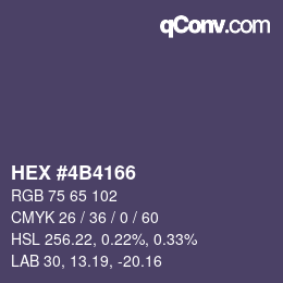 Código de color: HEX #4B4166 | qconv.com