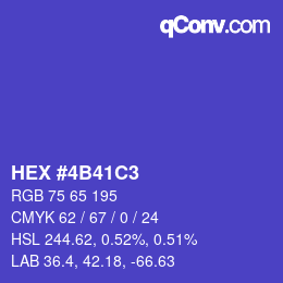 Color code: HEX #4B41C3 | qconv.com