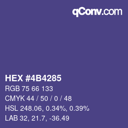 Color code: HEX #4B4285 | qconv.com