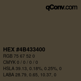 Color code: HEX #4B433400 | qconv.com