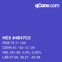 Código de color: HEX #4B47C2 | qconv.com