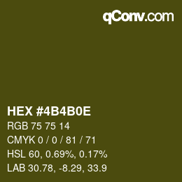 Color code: HEX #4B4B0E | qconv.com