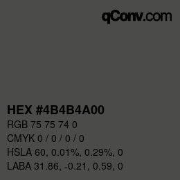Código de color: HEX #4B4B4A00 | qconv.com
