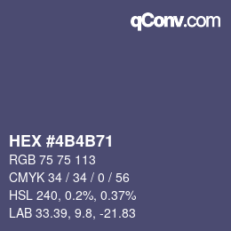 Farbcode: HEX #4B4B71 | qconv.com