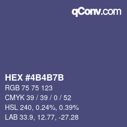 Farbcode: HEX #4B4B7B | qconv.com