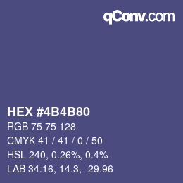 Farbcode: HEX #4B4B80 | qconv.com