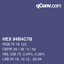 Color code: HEX #4B4C7B | qconv.com