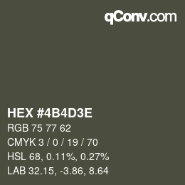 Color code: HEX #4B4D3E | qconv.com