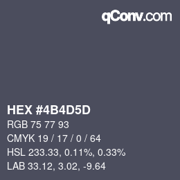 カラーコード: HEX #4B4D5D | qconv.com