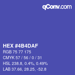 Farbcode: HEX #4B4DAF | qconv.com