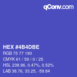 Color code: HEX #4B4DBE | qconv.com