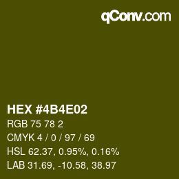 Color code: HEX #4B4E02 | qconv.com