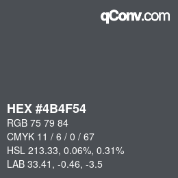 Color code: HEX #4B4F54 | qconv.com