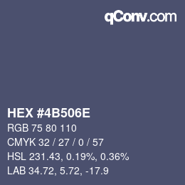 Código de color: HEX #4B506E | qconv.com