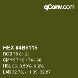 Farbcode: HEX #4B5115 | qconv.com