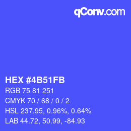颜色代码: HEX #4B51FB | qconv.com