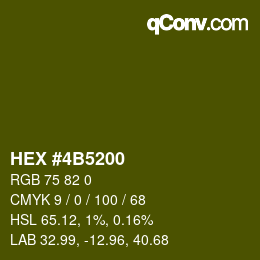 カラーコード: HEX #4B5200 | qconv.com