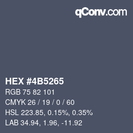 Color code: HEX #4B5265 | qconv.com