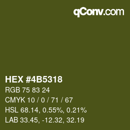 颜色代码: HEX #4B5318 | qconv.com