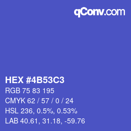 カラーコード: HEX #4B53C3 | qconv.com