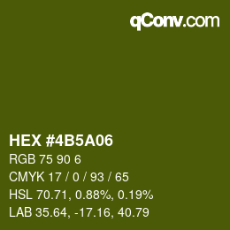 カラーコード: HEX #4B5A06 | qconv.com