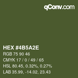 Color code: HEX #4B5A2E | qconv.com