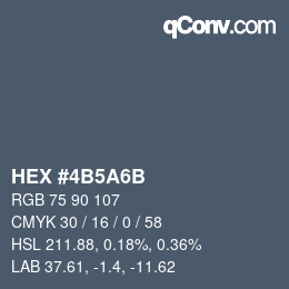 Color code: HEX #4B5A6B | qconv.com